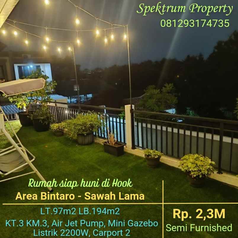 dijual rumah area bintaro sawah lama