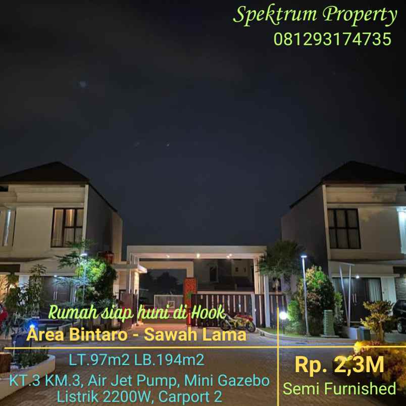 dijual rumah area bintaro sawah lama