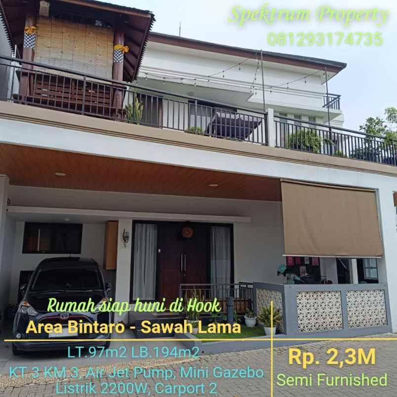 dijual rumah area bintaro sawah lama