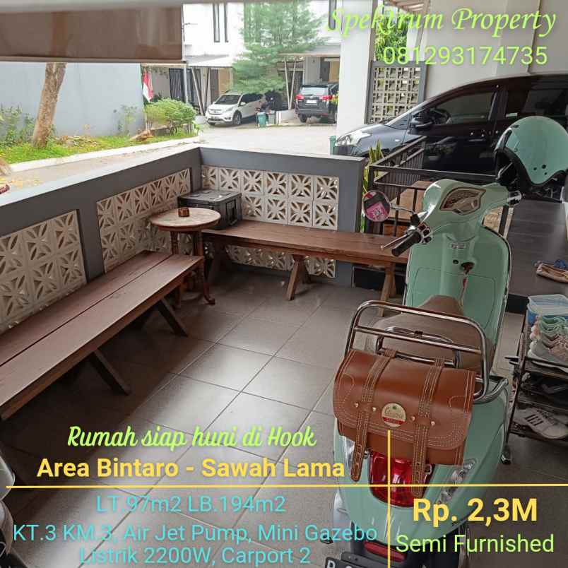 dijual rumah area bintaro sawah lama