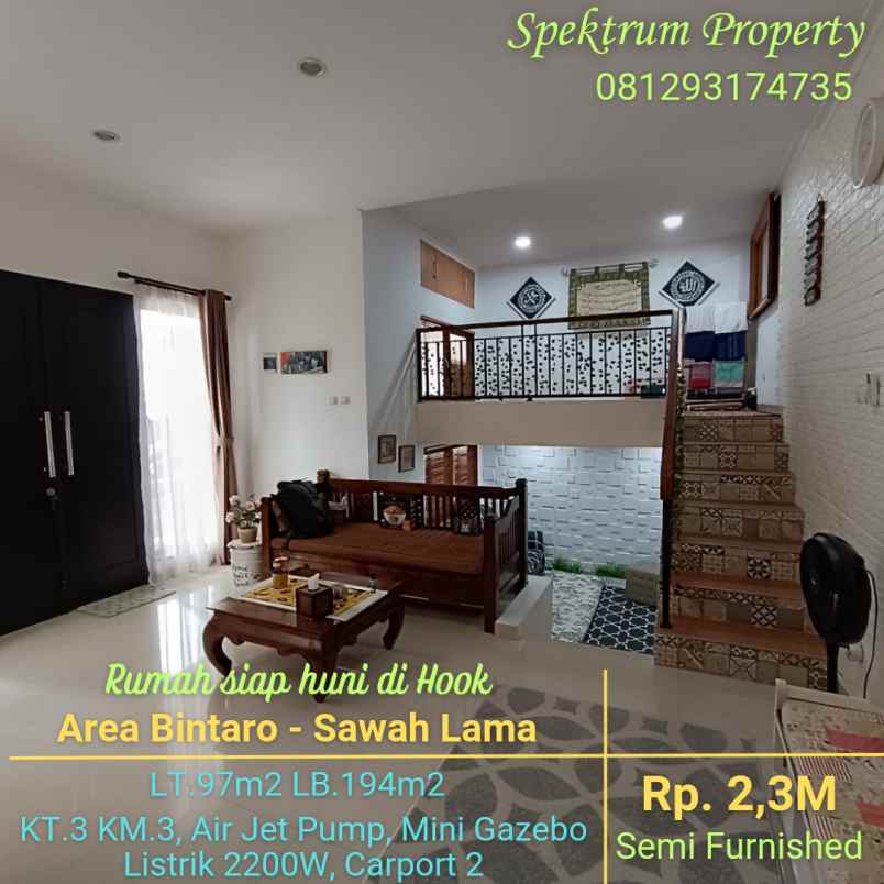 dijual rumah area bintaro sawah lama