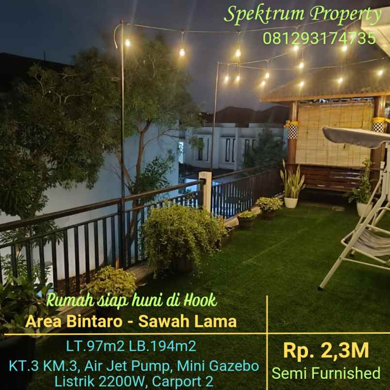 dijual rumah area bintaro sawah lama