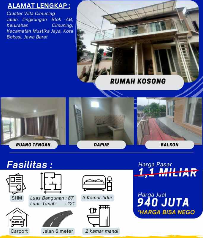dijual rumah bagus murah bekasi