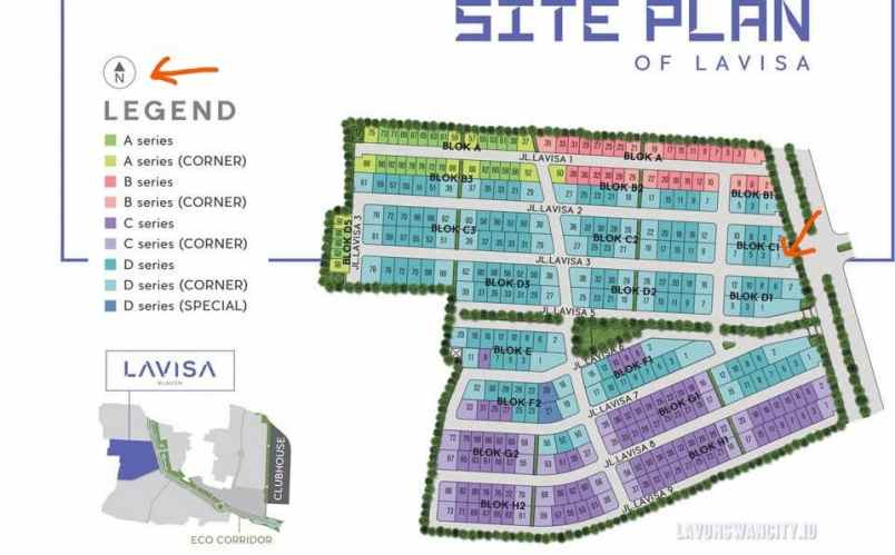 dijual rumah cluster lavon lavisa