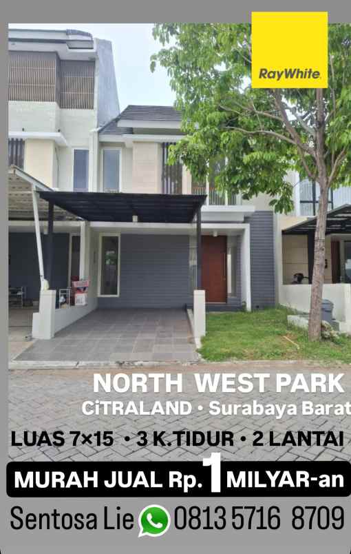 dijual rumah jalan north west park