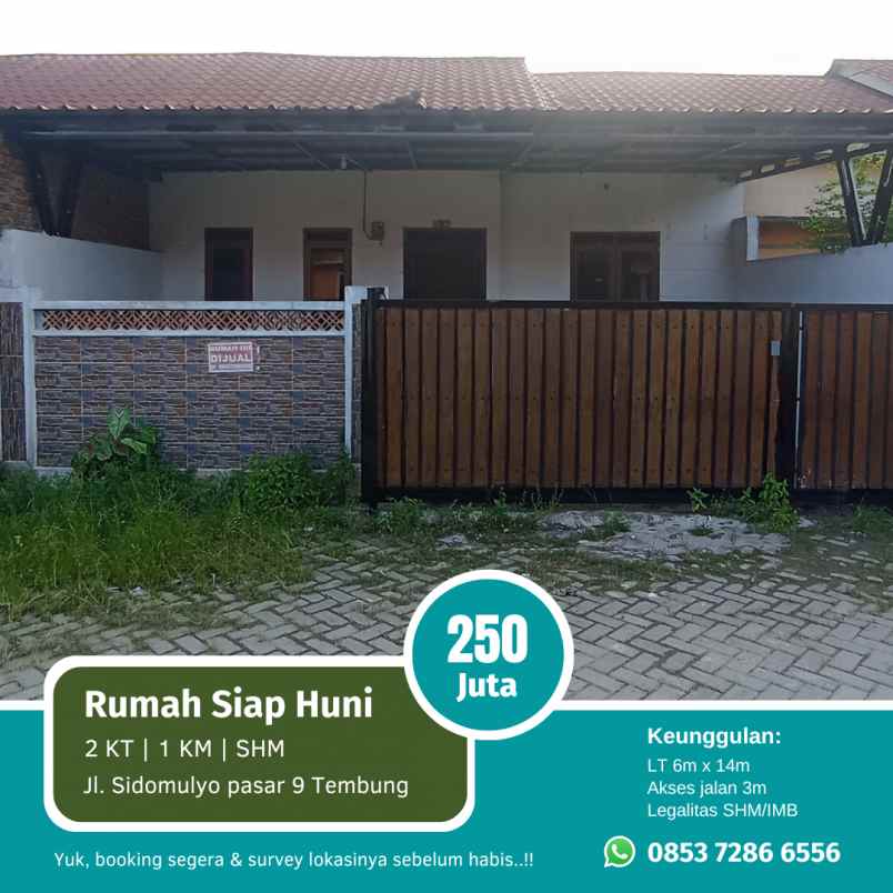 dijual rumah jalan sidomulyo pasar 9