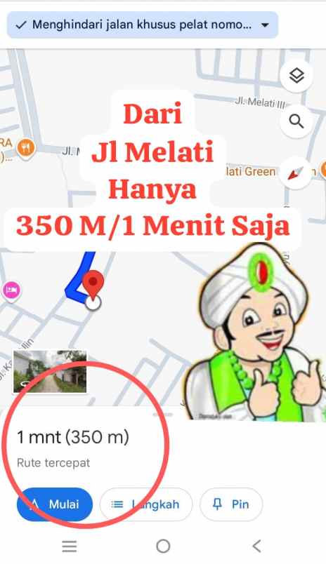dijual rumah jl melati