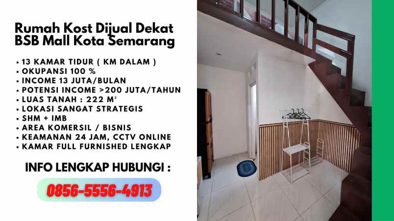dijual rumah kost aktif di kota semarang
