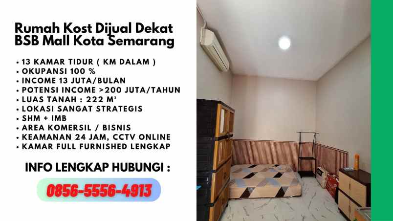 dijual rumah kost aktif di kota semarang