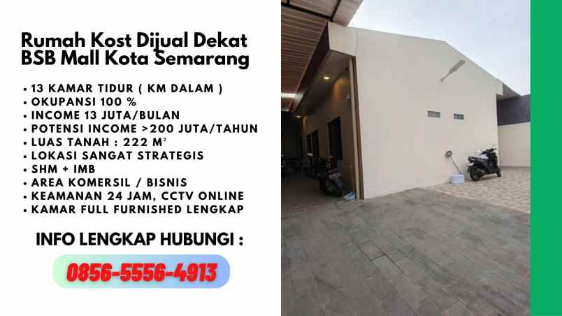 dijual rumah kost aktif di kota semarang