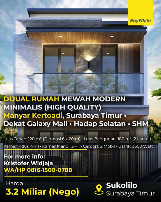 dijual rumah manyar kertoadi