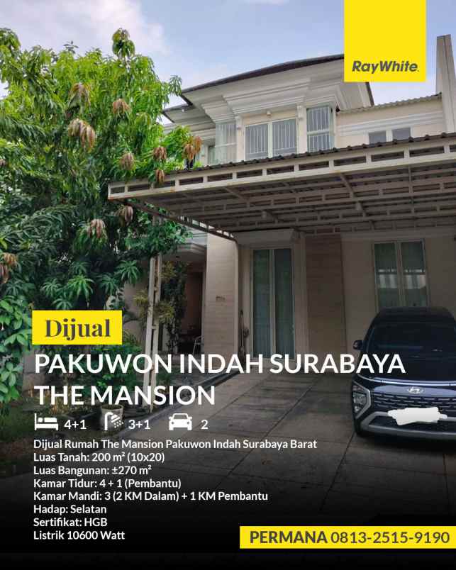 dijual rumah pakuwon indah the mansion