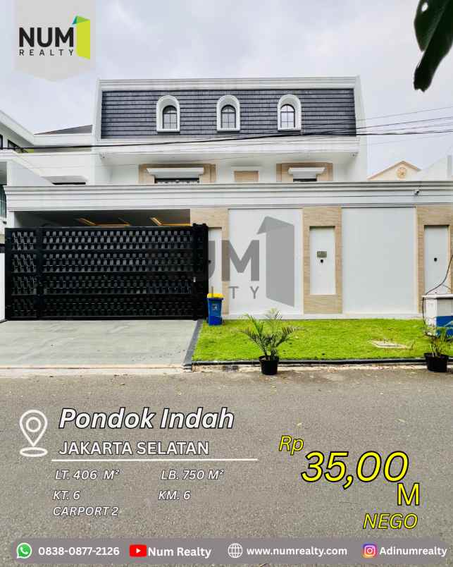 dijual rumah pondok indah
