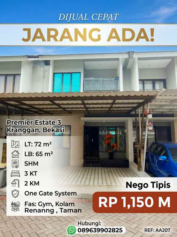 dijual rumah premier estate 3 kranggan bekasi