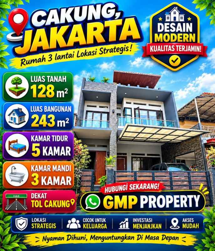 dijual rumah taman pulo asem penggilingan