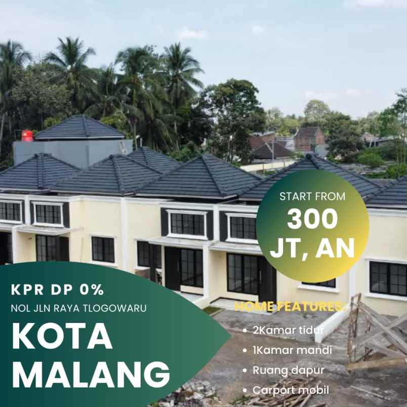 dijual rumah tanpa dp di poros tlogowaru kota malang
