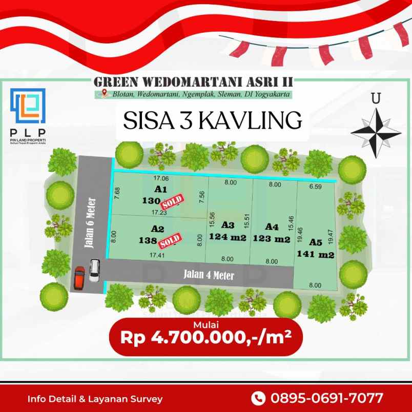 dijual tanah blotan utara stadion