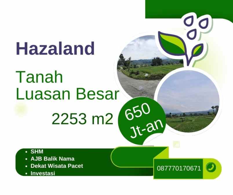 dijual tanah desa candiwatu kec pacet