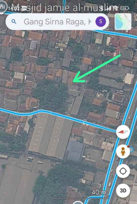 dijual tanah gang sirnaraga rt 03 rw 04