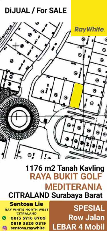 dijual tanah jalan bukit golf mediterania