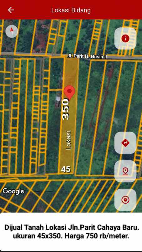 dijual tanah jalan cahaya baru