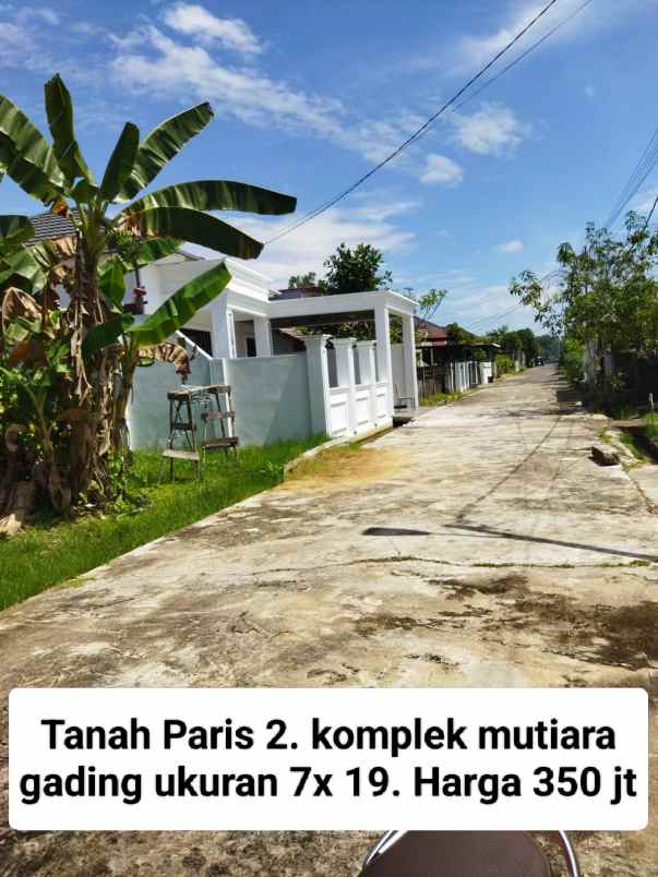 dijual tanah jalan paris 2 mutiara gading