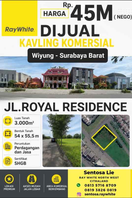 dijual tanah jalan royal residence