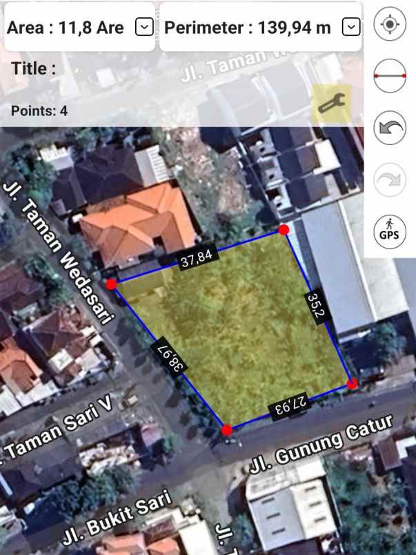 dijual tanah jl bukit sari