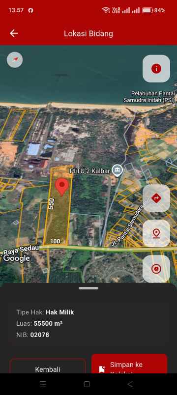 dijual tanah karumunting jalan raya sedau