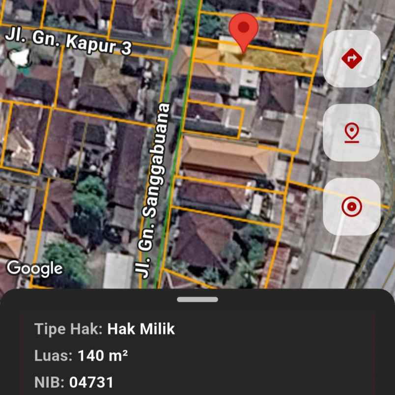 dijual tanah monang maning