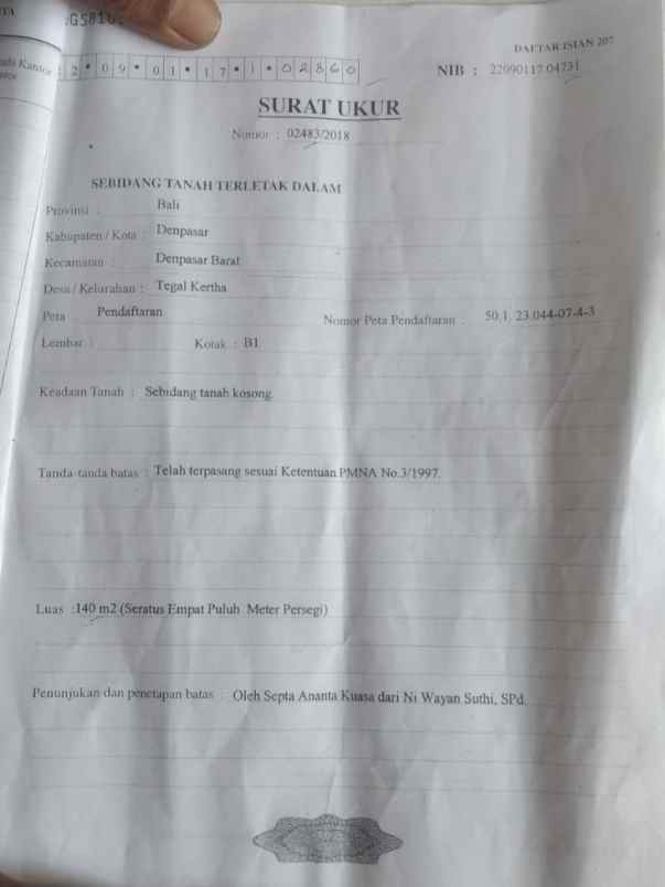 dijual tanah monang maning