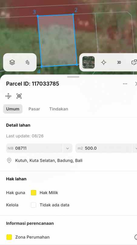 dijual tanah pantai pandawa