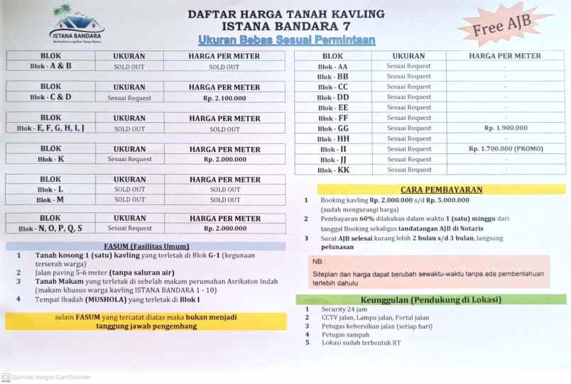 dijual tanah perumahan istana bandara 7