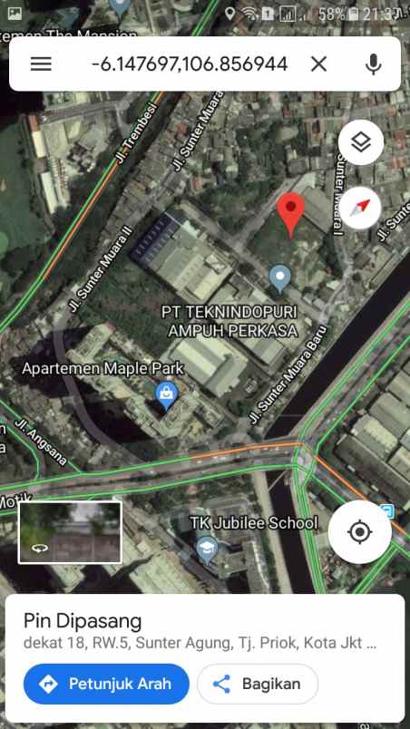 dijual tanah sunter agung