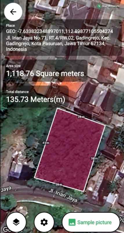 dijual tanah tepi jalan daerah gading pasuruan kota