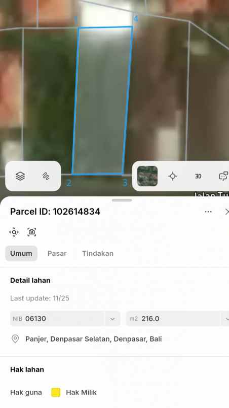 dijual tanah tukad batanghari