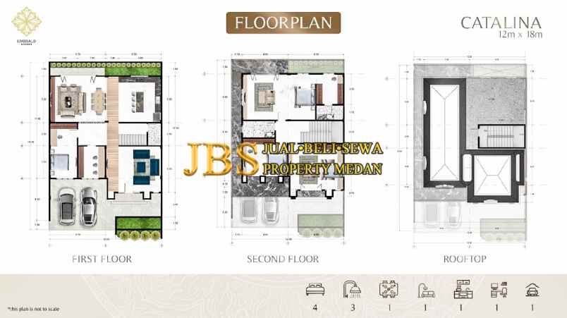 dijual villa emerald residence jln