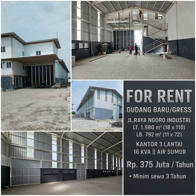 disewakan ruko gudang kantor jl raya ngoro industri