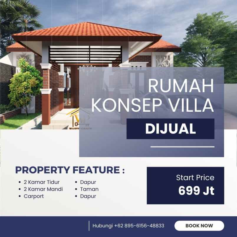 rumah berkonsep villa dijual murah