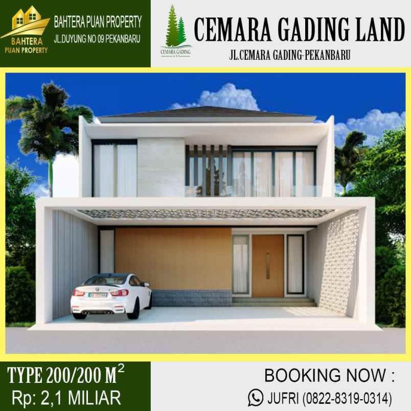 rumah mewah asri di jalan cemara kipas pekanbaru