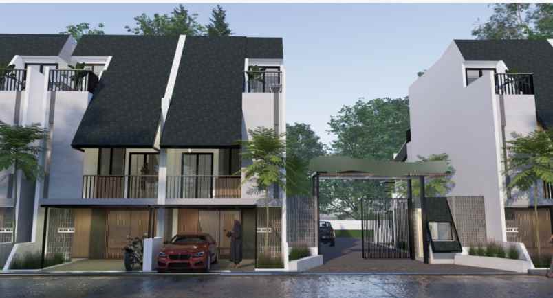 rumah modern minimalis strategis di cirendeu tang sel