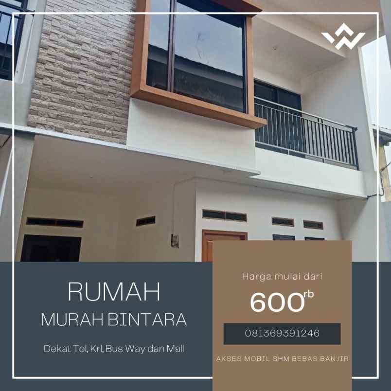 rumah murah bintara akes mobil shm