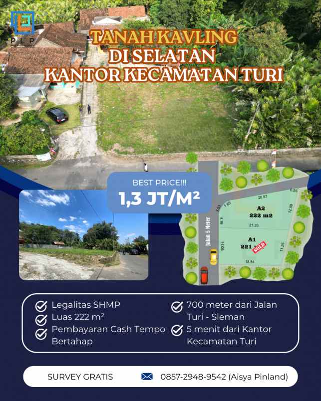 tanah kavling shmp di selatan kantor kecamatan turi