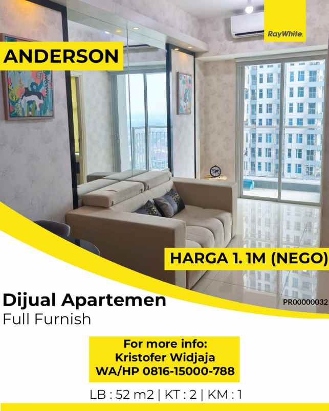 dijual apartemen anderson pakuwon indah