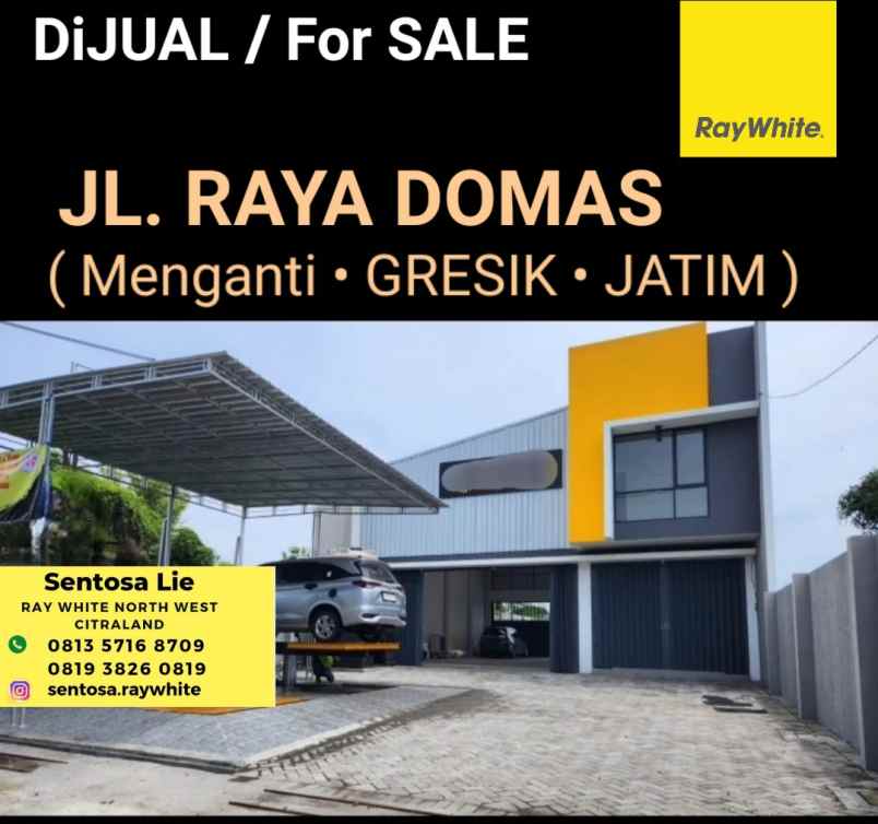 dijual ruko gudang kantor jalan raya domas