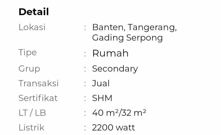 dijual rumah di cluster virginia gading serpong