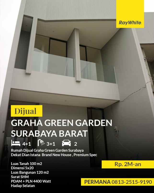 dijual rumah graha green garden dian istana