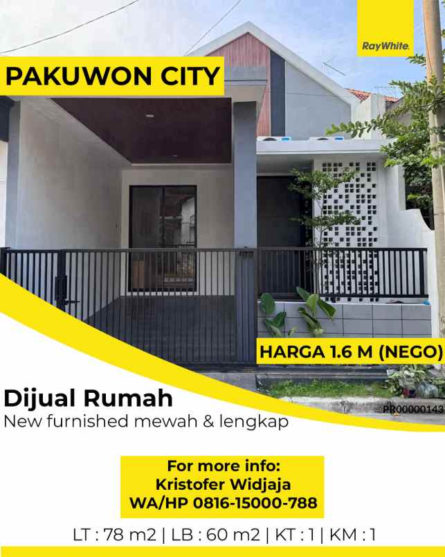 dijual rumah griya asri pakuwon city surabaya timur