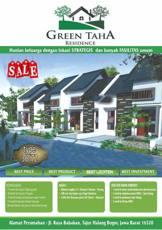 dijual rumah jalan raya babakan tajur