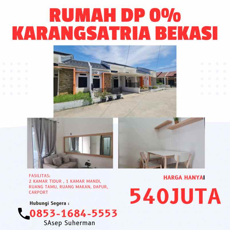 dijual rumah karangsatri bekasi jawa barat